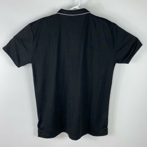 Macron Activewear Polo Shirt Black Short Sleeve - Picture 2 of 8